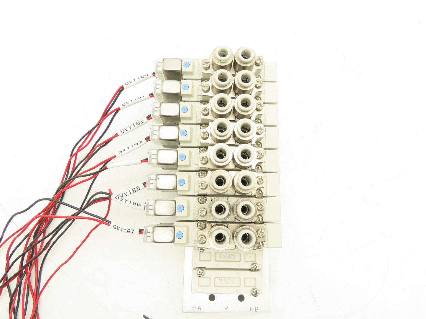 SMC SY5120-5HZ-C6 Pneumatic 10-Station Manifold 5/2 Solenoid Valves 24VDC 1/4"