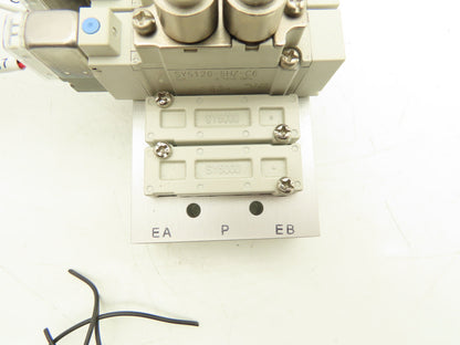 SMC SY5120-5HZ-C6 Pneumatic 10-Station Manifold 5/2 Solenoid Valves 24VDC 1/4"
