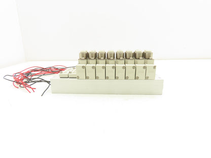 SMC SY5120-5HZ-C6 Pneumatic 10-Station Manifold 5/2 Solenoid Valves 24VDC 1/4"
