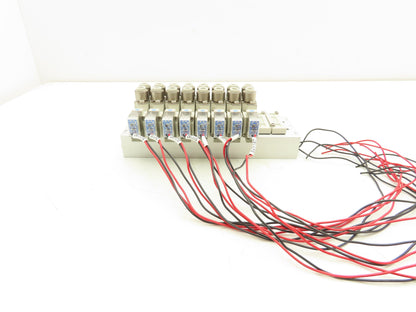 SMC SY5120-5HZ-C6 Pneumatic 10-Station Manifold 5/2 Solenoid Valves 24VDC 1/4"
