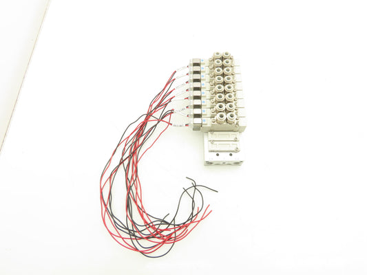 SMC SY5120-5HZ-C6 Pneumatic 10-Station Manifold 5/2 Solenoid Valves 24VDC 1/4"