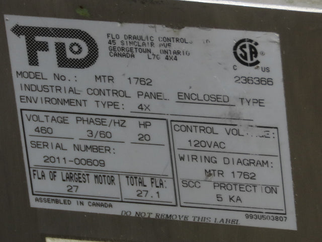 Quadro Ytron Emulsifier Pump Power Unit 20HP 3500RPM Flex-a-Seal Fluid Barrier