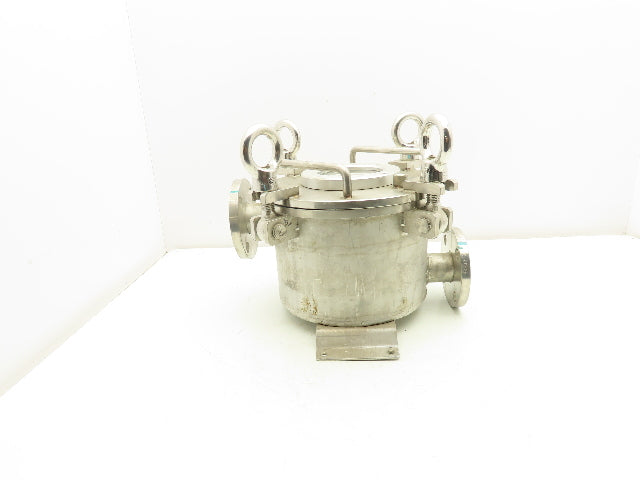 High Pressure Stainless Pot Basket Strainer Fluid Filter 1-1/4" Flanged Ports