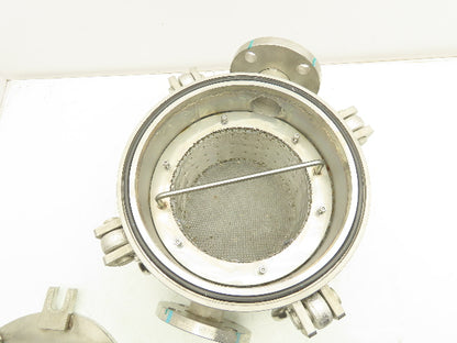 High Pressure Stainless Pot Basket Strainer Fluid Filter 1-1/4" Flanged Ports
