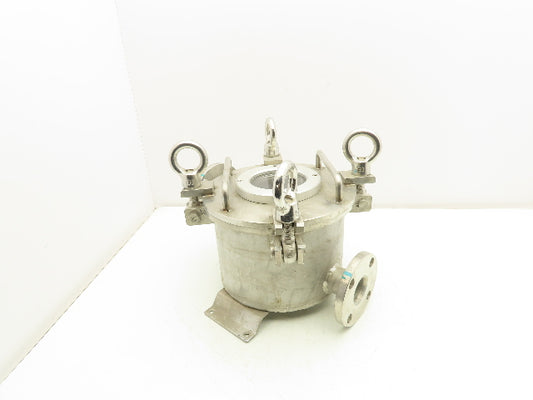 High Pressure Stainless Pot Basket Strainer Fluid Filter 1-1/4" Flanged Ports