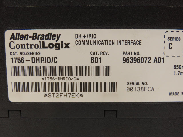 Allen Bradley 1756-DHRIO/C ControlLogix Communication Interface B01 24VDC