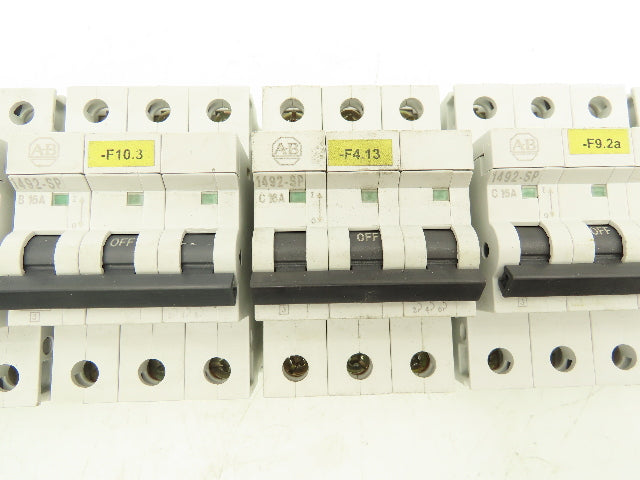 Allen Bradley 1492-SP3B160 Mini Circuit Breaker 16A 3-Pole 277/480V 3PH Lot of 7