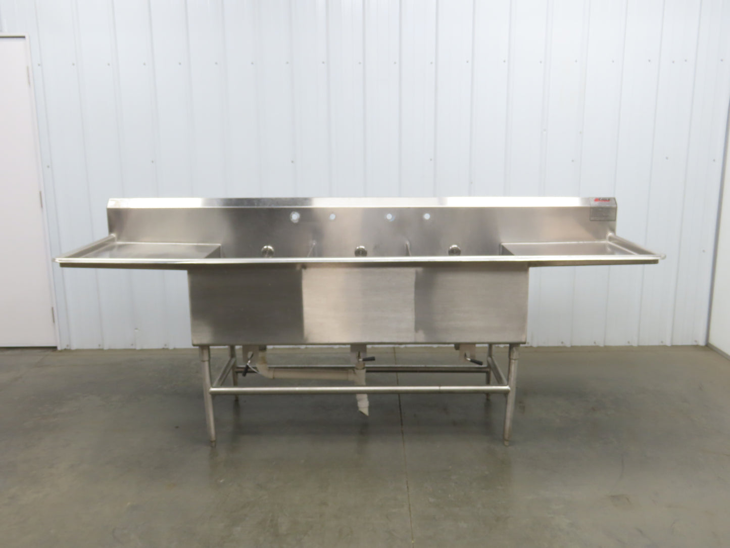 Eagle YSINK Stainless Steel 3 Bay Sink 26x20" Compartment Dual 24" Drainboard