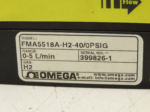 Omega FMA5518A-H2-40/0PSIG Mass Flow Meter Controller 0-5 L/min H2 FMA5400A