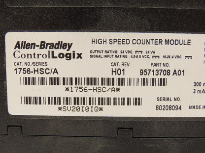 Allen Bradley 1756-HSC/A ControlLogix High Speed Counter Module H01 DC I/O Ser A