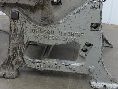 Johnson No 5 Mechanical OBI Punch Press 50 Ton 4" Stroke 10" Throat Bad Motor