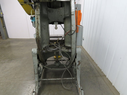 Johnson No 5 Mechanical OBI Punch Press 50 Ton 4" Stroke 10" Throat Bad Motor