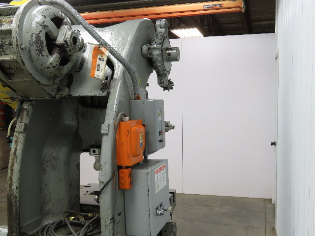Johnson No 5 Mechanical OBI Punch Press 50 Ton 4" Stroke 10" Throat Bad Motor
