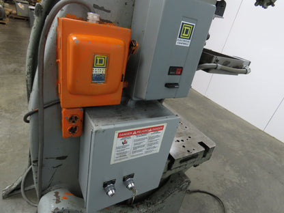 Johnson No 5 Mechanical OBI Punch Press 50 Ton 4" Stroke 10" Throat Bad Motor