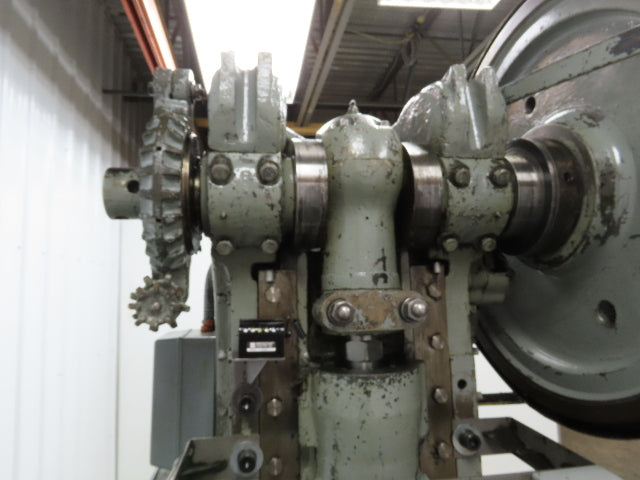 Johnson No 5 Mechanical OBI Punch Press 50 Ton 4" Stroke 10" Throat Bad Motor