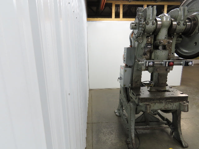 Johnson No 5 Mechanical OBI Punch Press 50 Ton 4" Stroke 10" Throat Bad Motor