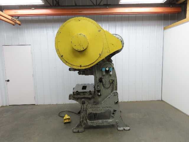 Johnson No 5 Mechanical OBI Punch Press 50 Ton 4" Stroke 10" Throat Bad Motor