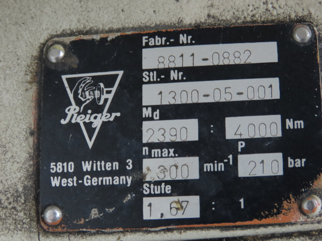 Reiger 8811-0882 Radial Piston Hydraulic Motor 2950 Ft-Lb