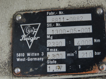 Reiger 8811-0882 Radial Piston Hydraulic Motor 2950 Ft-Lb