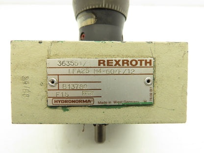 Rexroth LFA25 H4-60/F/12 Hydraulic Cartridge Valve Control Cover Manual Adjust