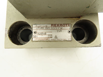 Rexroth LFA40 GWA-60/V/12 Logic Cartridge Valve Solenoid Control Cover 120V