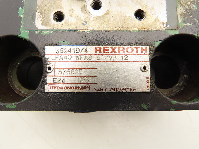 Rexroth LFA40 WEA8-60/V/12 Logic 2-Way Cartridge Valve Control Cover