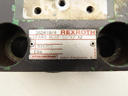Rexroth LFA40 WEA8-60/V/12 Logic 2-Way Cartridge Valve Control Cover