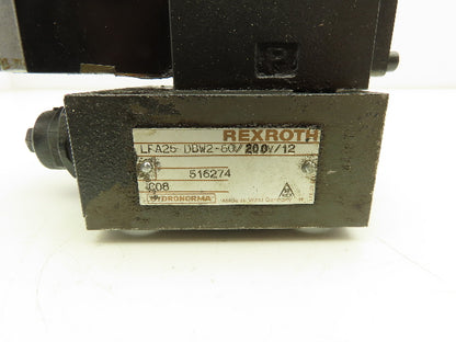 Rexroth LFA25 DBW2-60 Logic Valve Cover Solenoid Control 4WE6D51/AG24N9K4/V