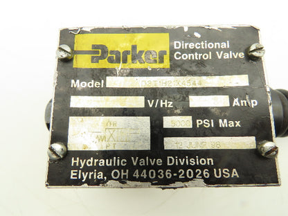 Parker D3T1H21X4544 Directional Control Valve 2-Position Spring Return 5000 PSI