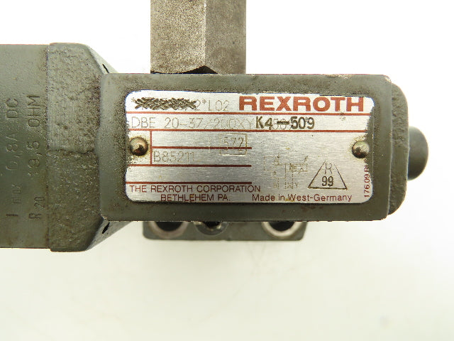 Rexroth DBE 20-37/200XYK4-509 Hydraulic Proportional Pressure Relief Valve