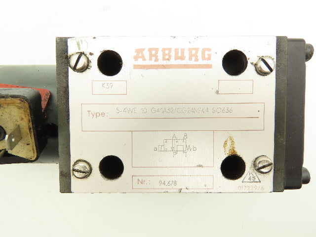 Arburg 5-4WE10 G41A32/CG24N9K4 Directional Control 4/2 Solenoid Valve 24VDC