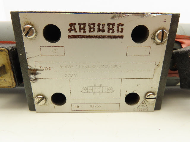 Arburg 5-4WE10 E34-32/CG24N9K4 Directional Control 4/3 Solenoid Valve 24VDC
