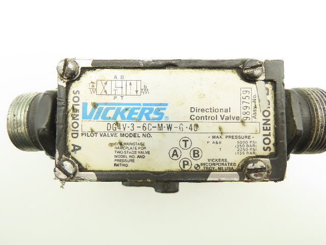 Vickers DG5S8 6C M WB 20 Directional Solenoid Valve 120V DG4V-3-6C-M-W-G-40