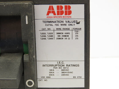 ABB Type JS Circuit Breaker 400A 480VAC 2 Pole