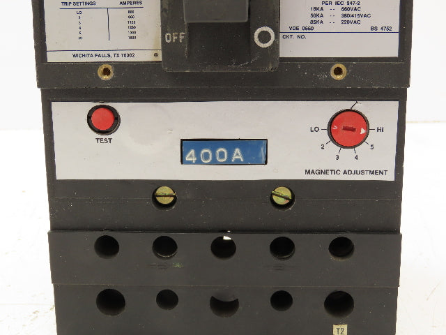 ABB Type JS Circuit Breaker 400A 480VAC 2 Pole