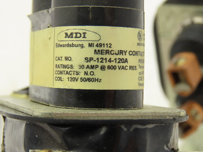 MDI SP-1214-120A Mercury Contactor 30A 600VAC 120V Coil Lot Of 3
