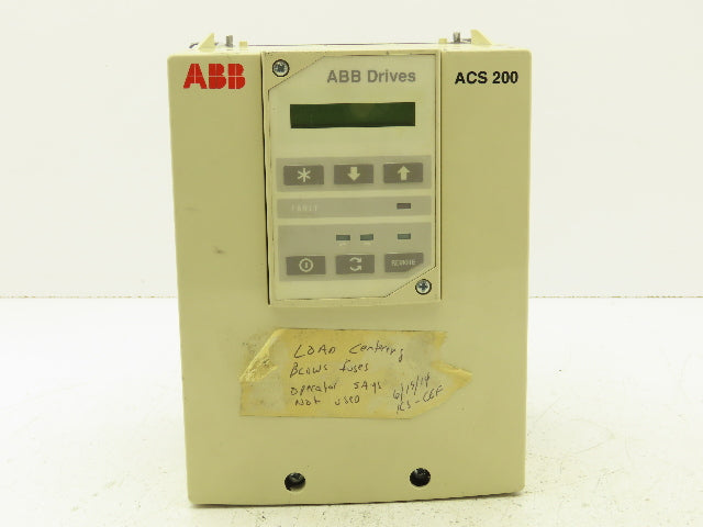 ABB ACS201-6P6-3-00-10 ACS 200 AC VFD Drive 480V 10A Broken Cover