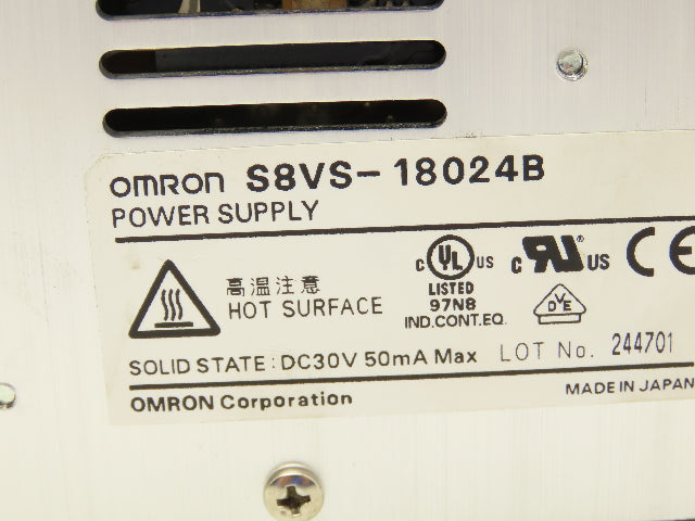 Omron S8VS-18024B Switch Mode Power Supply In 100-240VAC Out 24VDC 7.5A