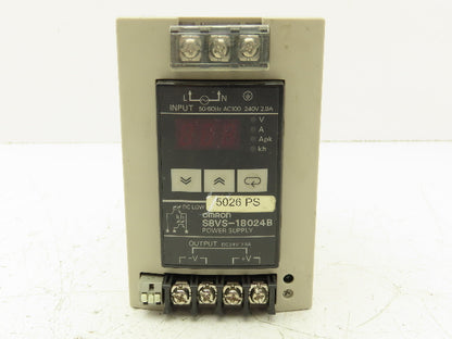 Omron S8VS-18024B Switch Mode Power Supply In 100-240VAC Out 24VDC 7.5A
