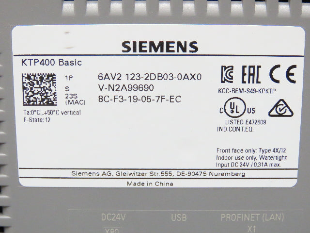Siemens Sinamics Smart Line Servo Motor Control Panel 30A 480V Hoffman Enclosure