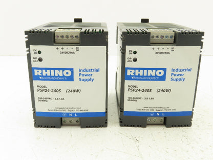 Automation Direct PSP24-240S Rhino Industrial Power Supply 24VDC 10A Lot of 2