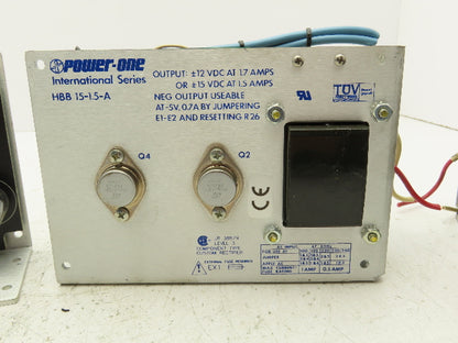 Power One HBB15-1.5-A Open Frame DC Power Supply 12VDC 1.7A 15VDC 1.5A Lot of 3