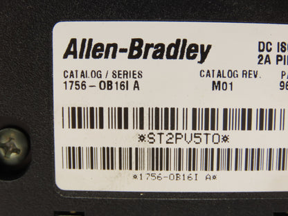 Allen Bradley 1756-OB16I DC Isolated Output 16PT PLC REV M01 REV F/W 2.1 Ser A