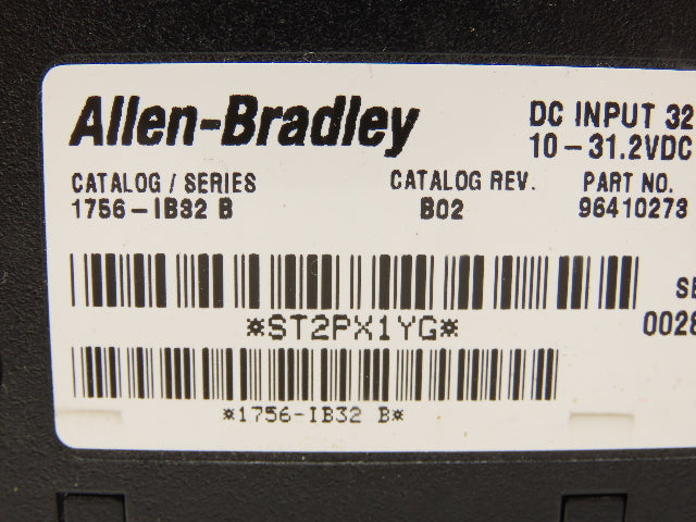 Allen Bradley 1756-IB32 ControlLogix DC Input Module 32pt F/W 3.5 REV B02 Ser B