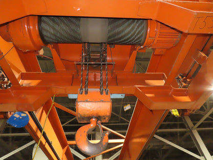 Cleveland Tramrail P&H 10 Ton Double Girder Top Running Bridge Crane 76' Span