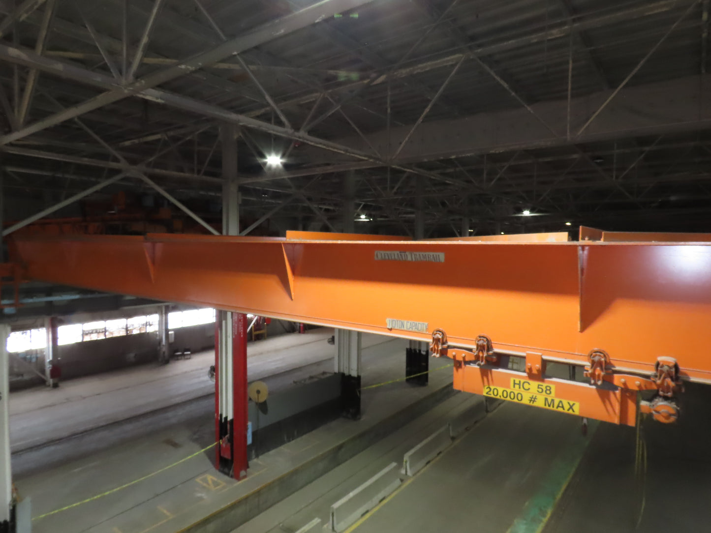 Cleveland Tramrail P&H 10 Ton Double Girder Top Running Bridge Crane 76' Span