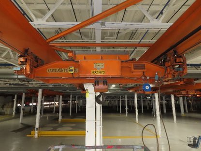 Cleveland Tramrail 16 Ton Double Girder Underhung Bridge Crane 43' Span w/Remote