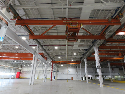 Cleveland Tramrail P&H 15 Ton Double Girder Underhung Bridge Crane 43' Span