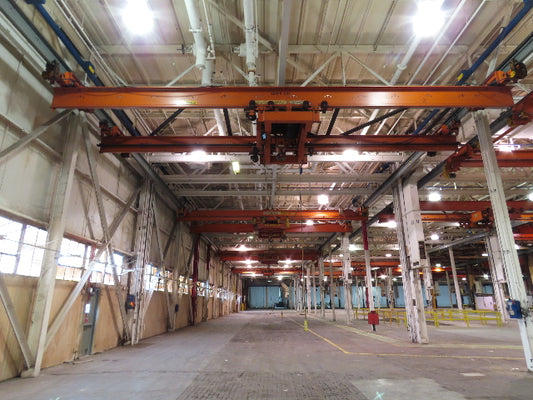 Cleveland Tramrail 11 Ton Double Girder Underhung Bridge Crane 34' 10" Span