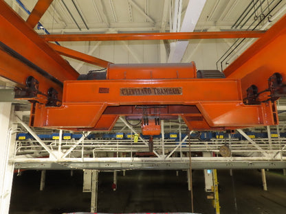 Cleveland Tramrail P&H 10 Ton Double Girder Underhung Bridge Crane 43' Span